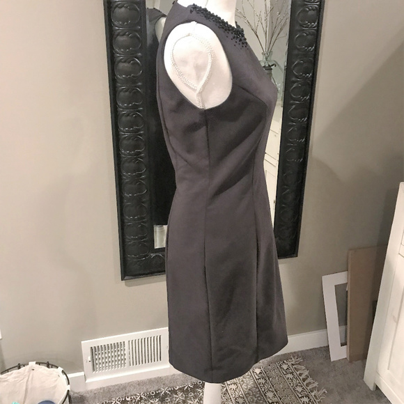 H&M Charcoal Jewel Neck Sleeveless Sheath Dress - Picture 7 of 8